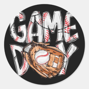 Spel Dag Honkbal Softbal Hart Liefde Moeder Leven  Ronde Sticker