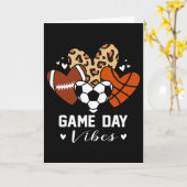 Spel Dag Sfeer Grappig Voetbal Schets Voetbal Moed Kaart (Gele Bloem)