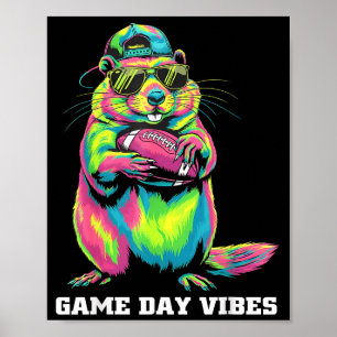 Spel Dag Sfeer Grappige Stam Grondhond Houdt Voet Poster