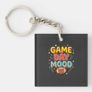 Spel Dag Stemming Grappige Voetbalfan Sleutelhanger