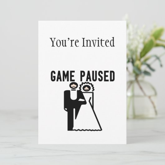 Spel Gepauzeerd Bruid & Bruidegom Kaart (Staand voorkant)