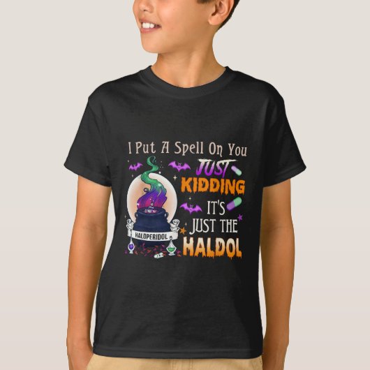 Spel Gewoon Geintje Haldol Halloween Verpleegster T-shirt (Voorkant)