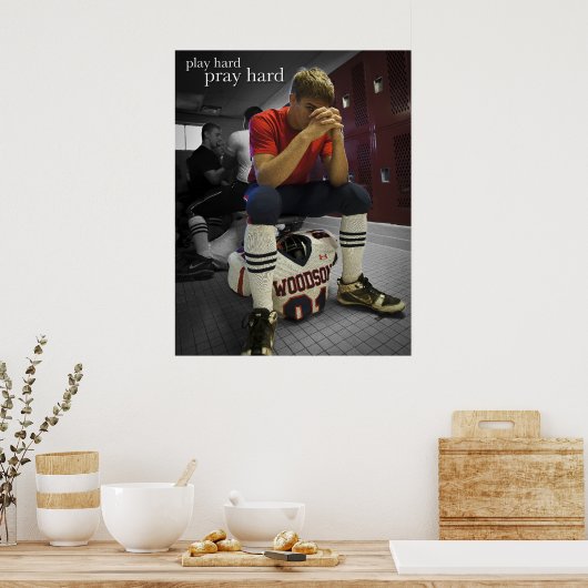 Spel hard... Pray Hard Poster (Keuken)