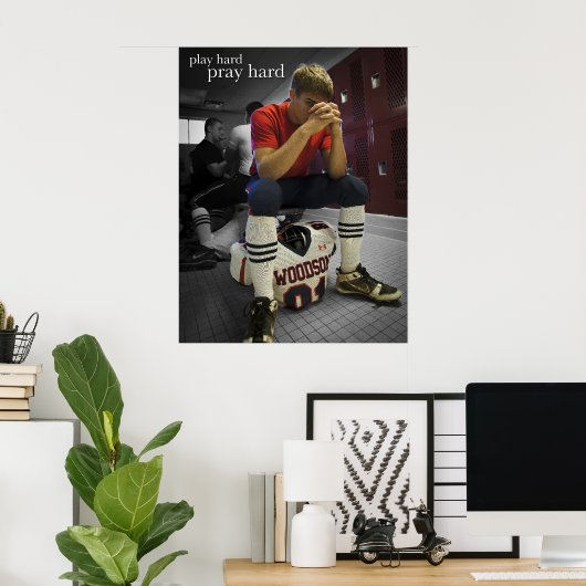 Spel hard... Pray Hard Poster (Thuiskantoor)