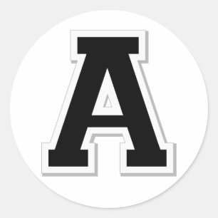 Spel het uit Initiaal letter A in zwarte Stickers