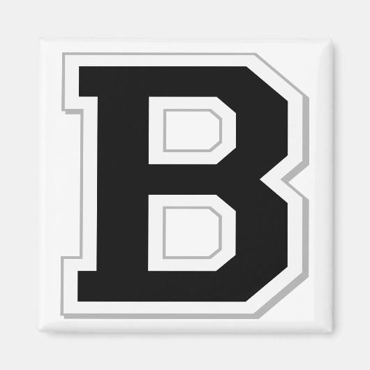 Spel het uit Initiaal letter B in zwarte magneet (Voorkant)