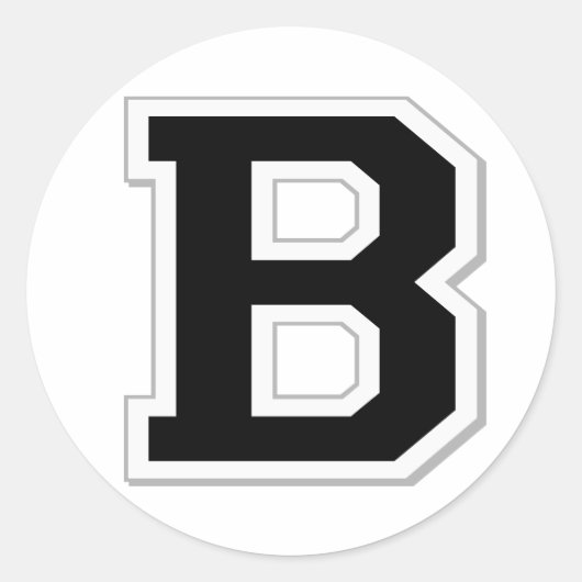 Spel het uit Initiaal letter B in zwarte Stickers (Voorkant)
