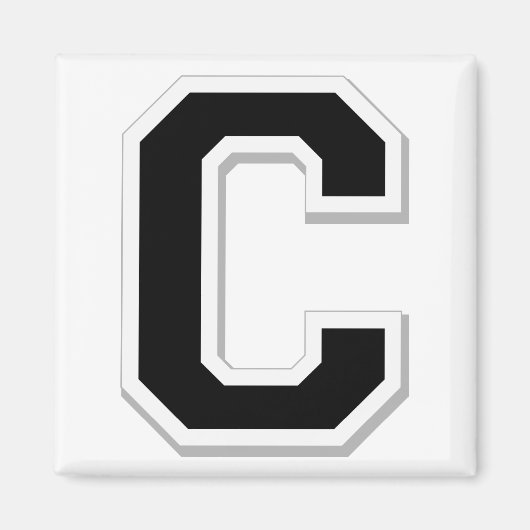 Spel het uit Initiaal letter C in zwarte magneet (Voorkant)