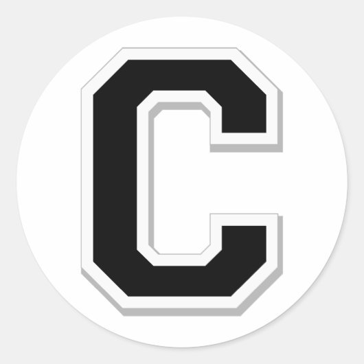 Spel het uit Initiaal letter C in zwarte Stickers (Voorkant)