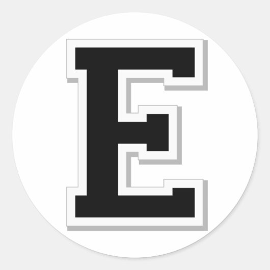Spel het uit Initiaal letter E in zwarte Stickers (Voorkant)