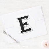 Spel het uit Initiaal letter E in zwarte Stickers (Envelop)