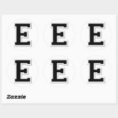 Spel het uit Initiaal letter E in zwarte Stickers (Vel)