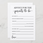 Spel met advies voor aanstaande ouders Baby Shower Programmakaart (Voorkant / Achterkant)