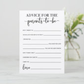 Spel met advies voor aanstaande ouders Baby Shower Programmakaart (Staand voorkant)