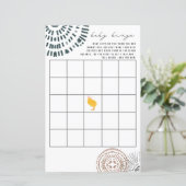 Spel met Roze Strik Kuiken Baby Shower Bingo (Staand voorkant)