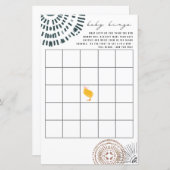 Spel met Roze Strik Kuiken Baby Shower Bingo (Voorkant / Achterkant)