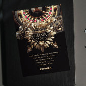 Spel Nacht Party Zwart Goud Custom Bedankkaart