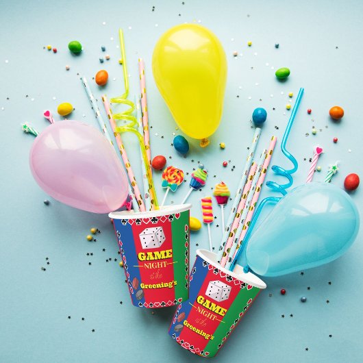 Spel nacht thema feestdecoraties games nacht papieren bekers