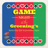 Spel Nacht Uitnodigen, Ticket en Onderzetter alles (Voorkant)