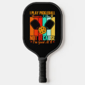 Spel omdat ik niet goed vind in, Oranje blauw zwar Pickleball Paddle (Voorkant)