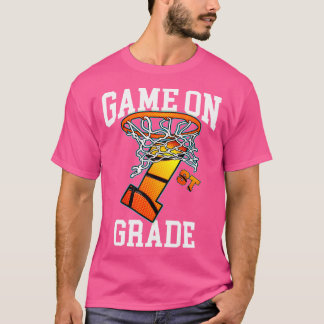 Spel op 1e klas basketbal terug naar school studen t-shirt