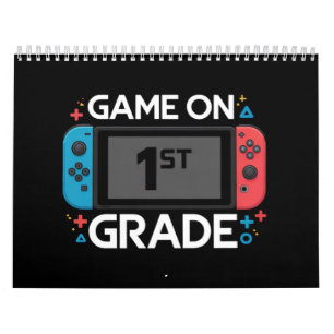 Spel op 1e klas terug naar school Grappige gamer Kalender