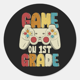 Spel op 1e rang eerste rang niveau ontgrendelde vi ronde sticker