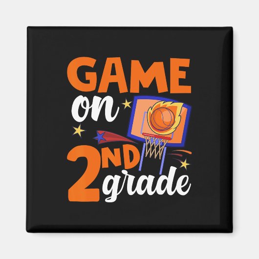 Spel op 2e klas basketbal terug naar school studen magneet (Voorkant)