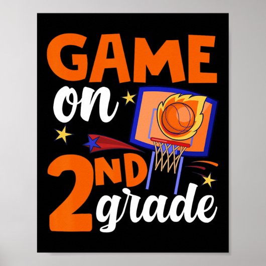 Spel op 2e klas basketbal terug naar school studen poster (Voorkant)