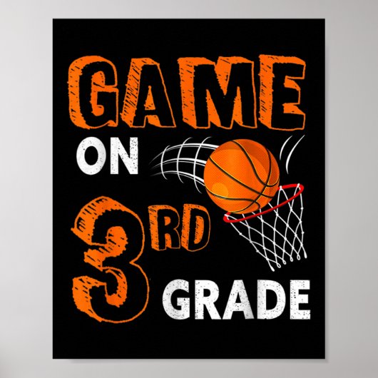 Spel op 3e klas basketbal terug naar school studen poster (Voorkant)