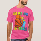 Spel op 4e klas eerste dag van schoolbasketbal B T-shirt (Voorkant)
