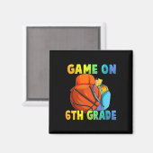 Spel op 6e klas eerste dag van school basketbal B Magneet (Voorkant / Achterkant)