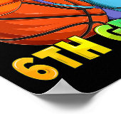 Spel op 6e klas eerste dag van school basketbal B Poster (Hoek)