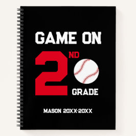 Spel op Back-to-School Baseball, Grade naam toevoe Notitieboek