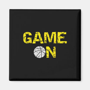 Spel op Basketbal; Blauw Zwart Geel Goud Team Co Magneet