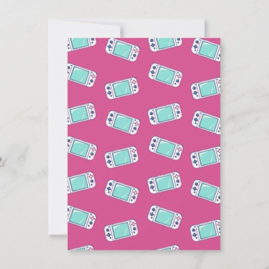 Spel op Cool Video Game Meisje Verjaardag Party Fo Kaart (Achterkant)