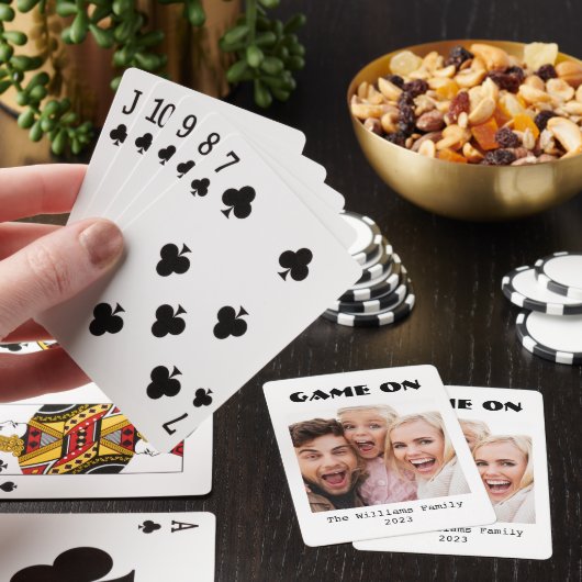 Spel op familiekaarten voor fotospelen pokerkaarten (Insitu)