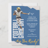 Spel op Football Speler op blauw Kaart (Voorkant)