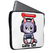 Spel op Gamer Cat met Health Bar Electronics Bag Laptop Sleeve (Voorkant Rechts)