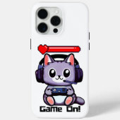 Spel op gamer kat met gezondheid bar Case-Mate iPhone case (Achterkant)