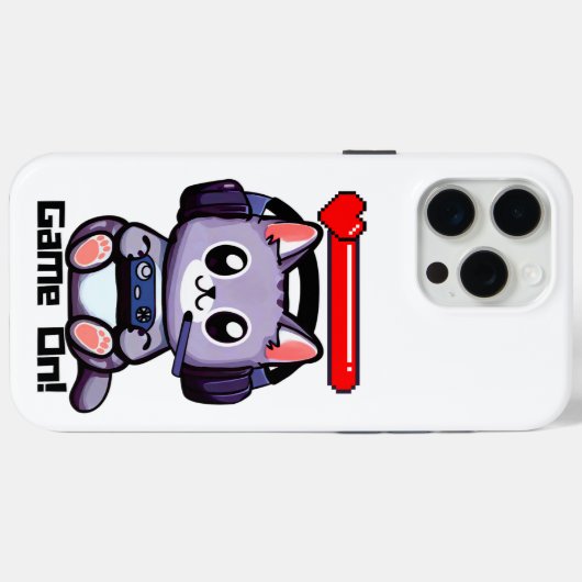 Spel op gamer kat met gezondheid bar Case-Mate iPhone case (Achterkant (horizontaal))