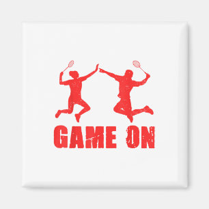 Spel op grafische badmintonspeler Shuttle Sports S Magneet