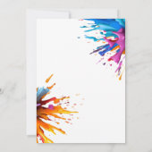 Spel op kleurrijke verjaardagsuitnodiging kaart (Achterkant)