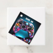 Spel op levendige afstandsbediening bedankjes labels (In situ)