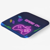 Spel op neonroze, groenpapieren Borden Papieren Bordje (Gebogen)