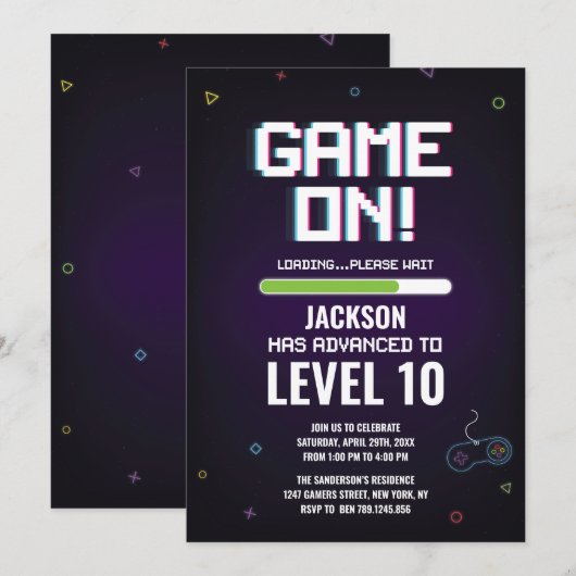 Spel op niveau omhoog kaart (Voorkant / Achterkant)