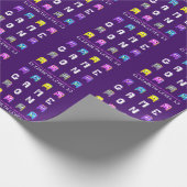 Spel op pixeluitheemse gamers paarse 13e verjaarda cadeaupapier (Hoek)