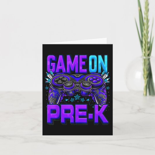 Spel op Pre-K Shirt Terug naar school Pre-K level Kaart (Voorkant)