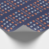 Spel op retro alien gamers oranje verjaardag cadeaupapier (Hoek)