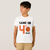 Spel op terug-naar-school basketbal, rang toevoege t-shirt (Voorkant volledig)